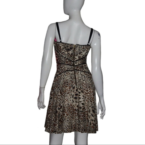 Betsey Johnson Dress NWT Sz 6 Ivory Brown Pattern - Picture 3 of 8